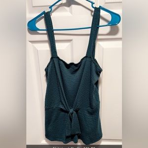 Caution to the wind front twist tank top